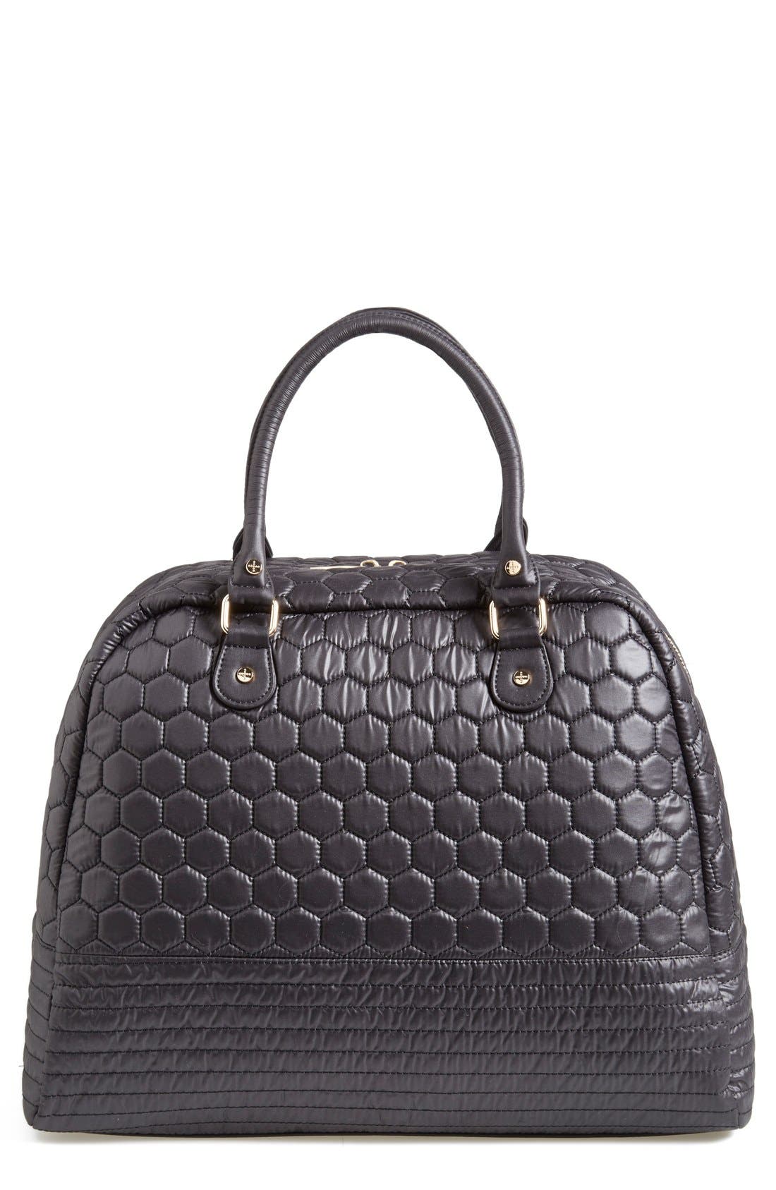 'Heartbeat' Duffel Bag, Main, color, BLACK