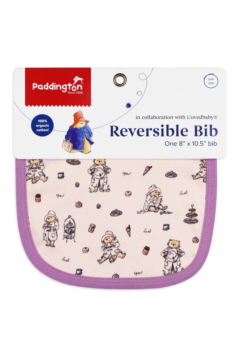 x Paddington Bear™ 2-Layer Reversible Organic Cotton Bib, Alternate, color, SWEET PADDINGTON