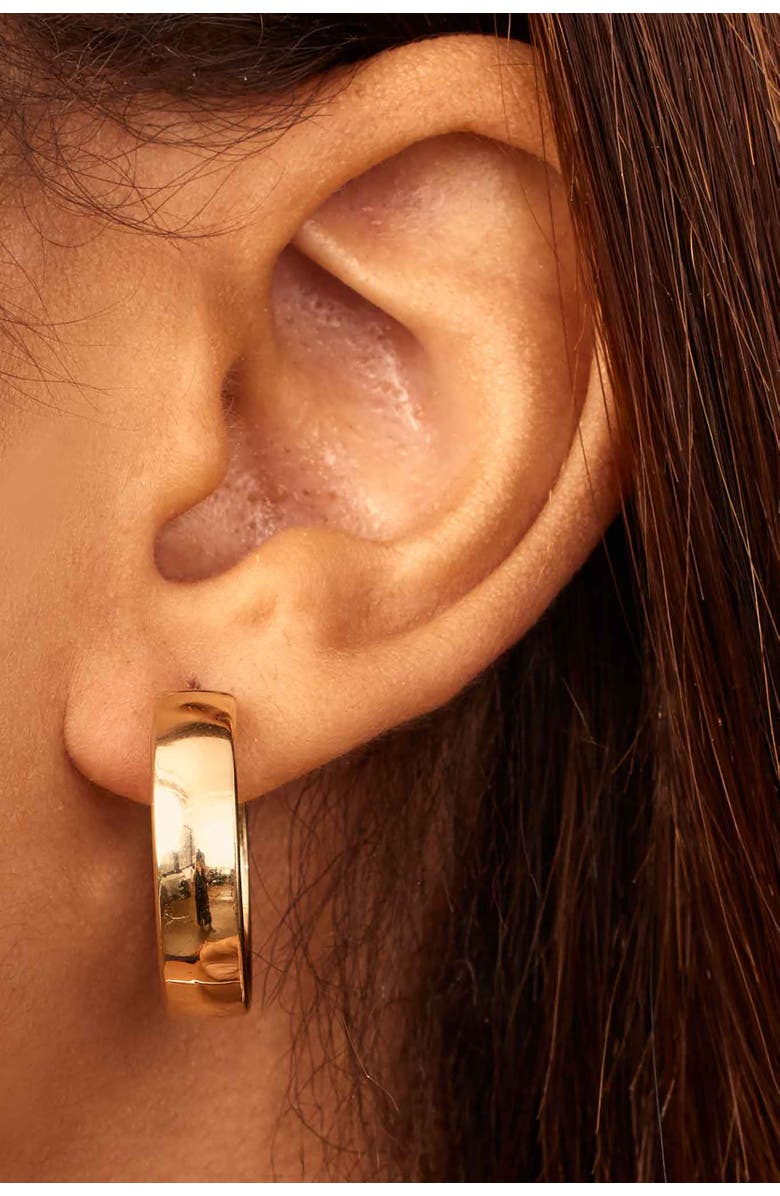 Oradina 14K Yellow Gold The One Large Hoops, Alternate, color, Yellow Gold