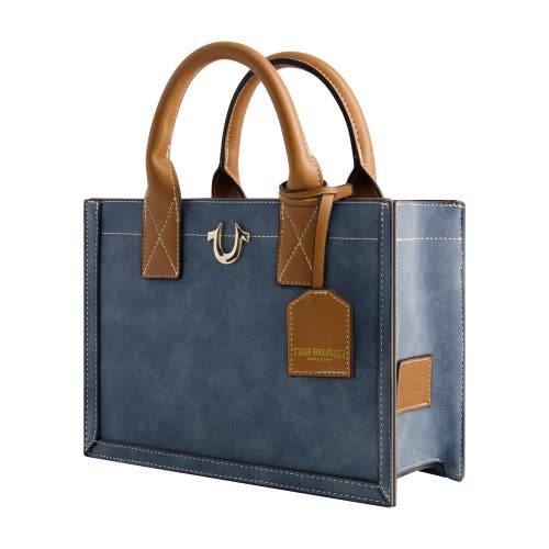 True Religion Modern Edge Suede Tote In Blue