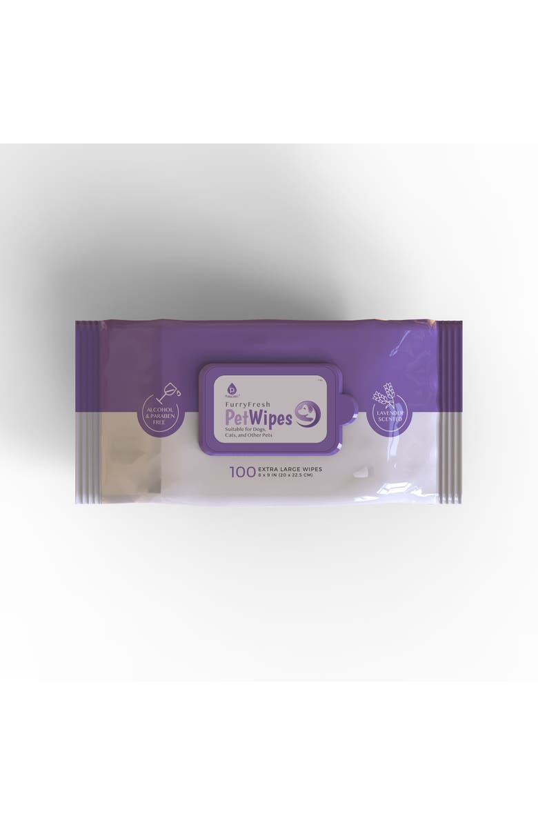 PURSONIC Furry Fresh Pet Wipes - Lavender Scented, 100 Extra Large Wipes, Main, color, 