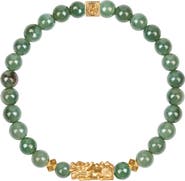 Karma and Luck Women's Jade Gold Plated Dragon Charm Feng Shui Bracelet - Untamed Spirit