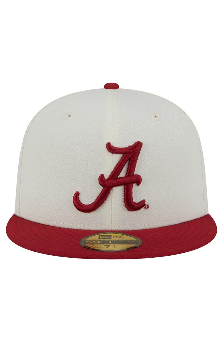 New Era Men's New Era Cream Alabama Crimson Tide Chrome 59FIFTY Fitted Hat, Alternate, color, 
