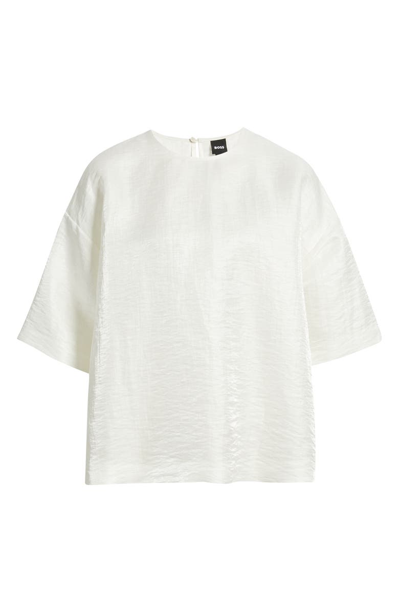 BOSS Bacres Linen Blend Metallic Top, Main, color, Soft Cream