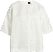 BOSS Bacres Linen Blend Metallic Top