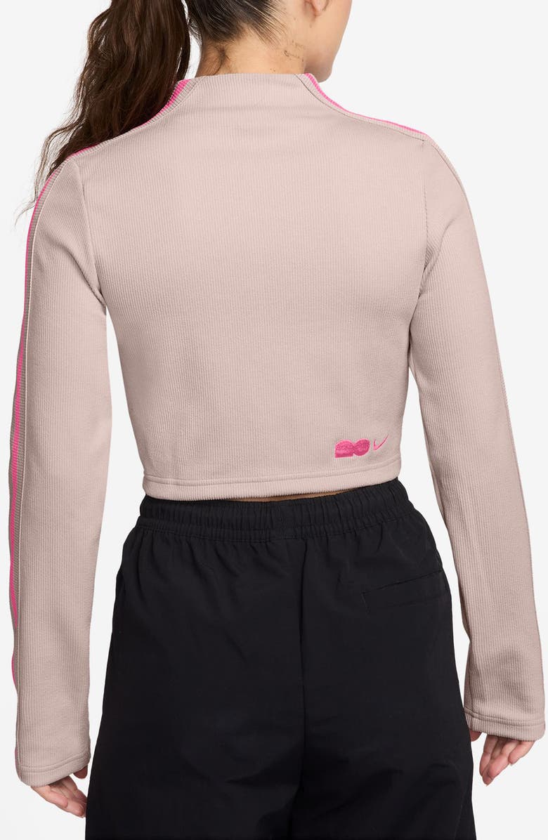 Nike x Naomi Osaka Rib Knit Zip Crop Jacket, Alternate, color, 667 Silred/Pkscle