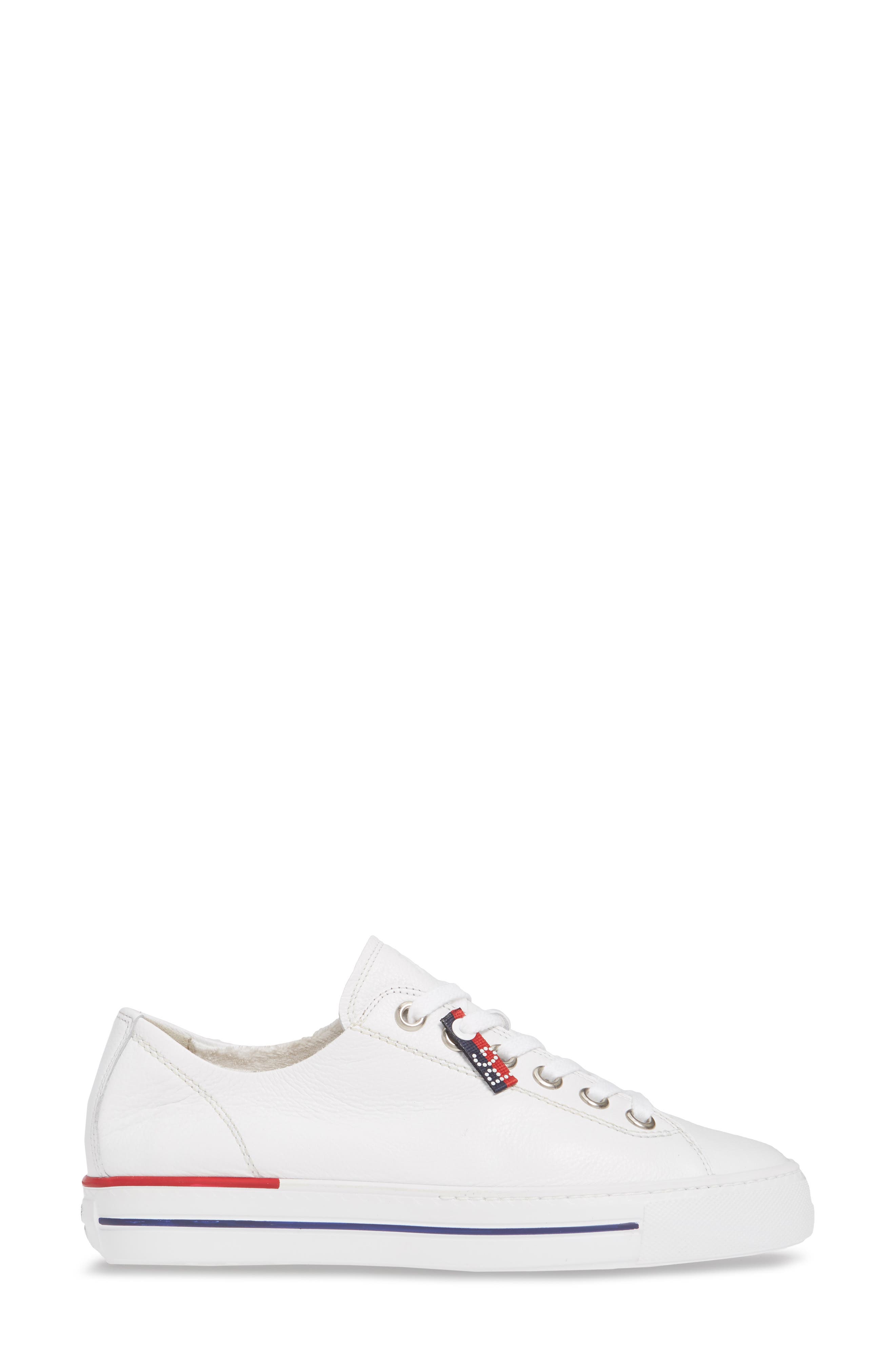 Paul Green Carly Low Top Sneaker, Alternate, color, White Calf