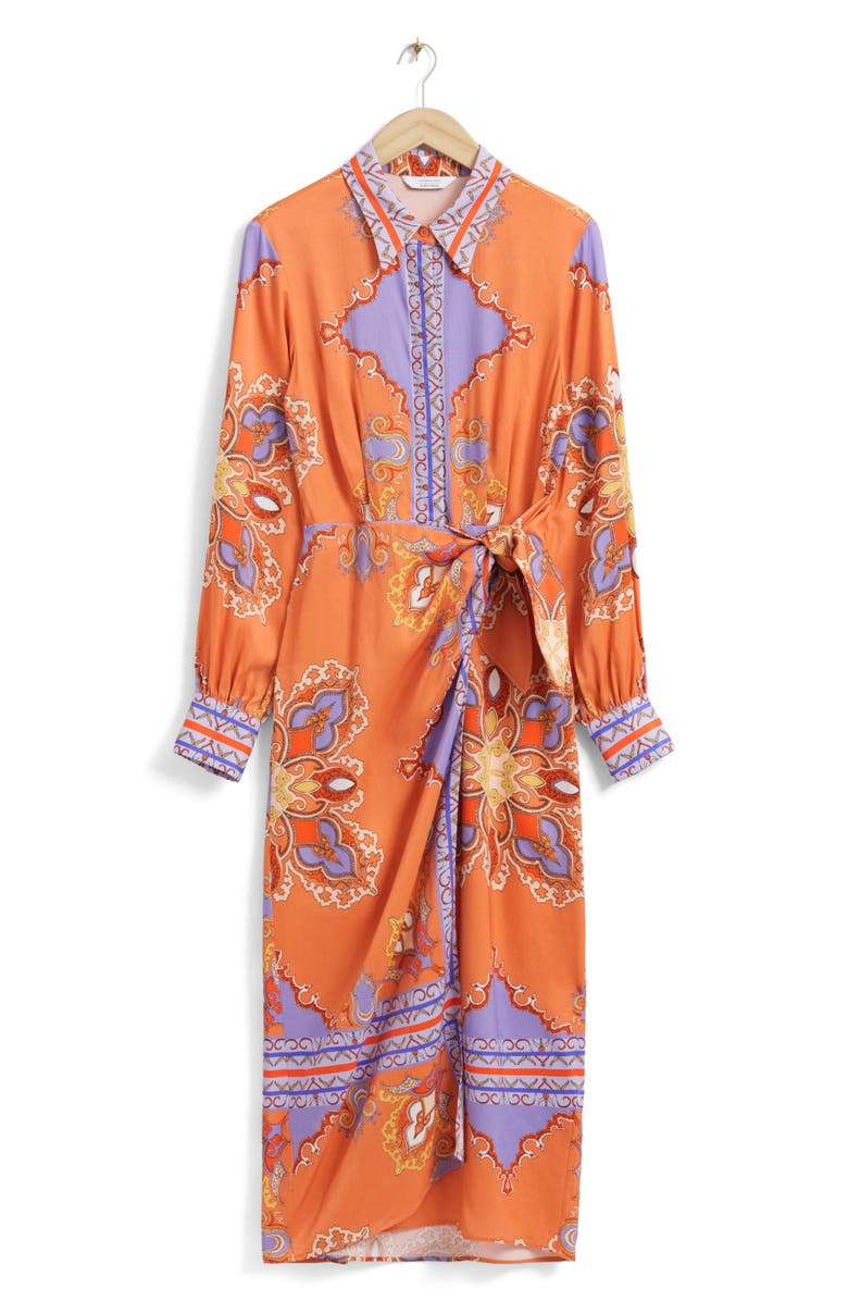 & Other Stories Clarissa Long Sleeve Dress, Main, color, Purple/Orange