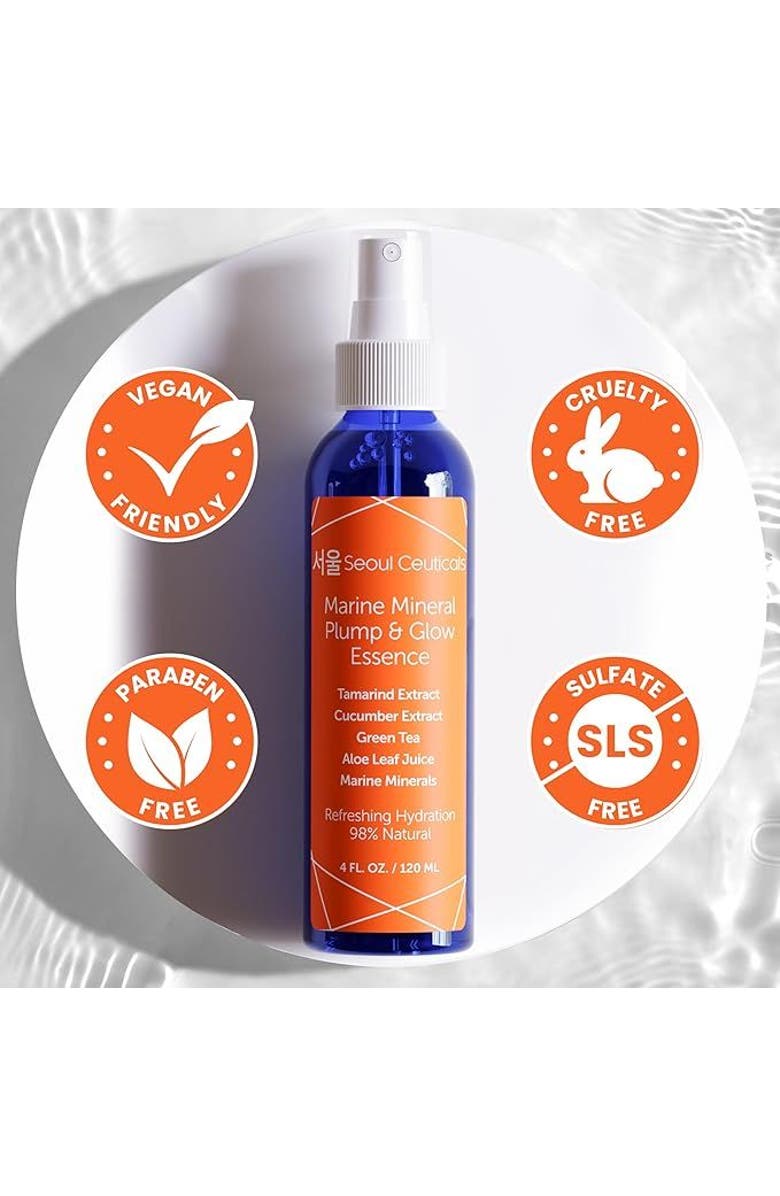 Seoul Ceuticals Korean Skincare Marine Mineral Pump & Glow Essence, Alternate, color, Clear