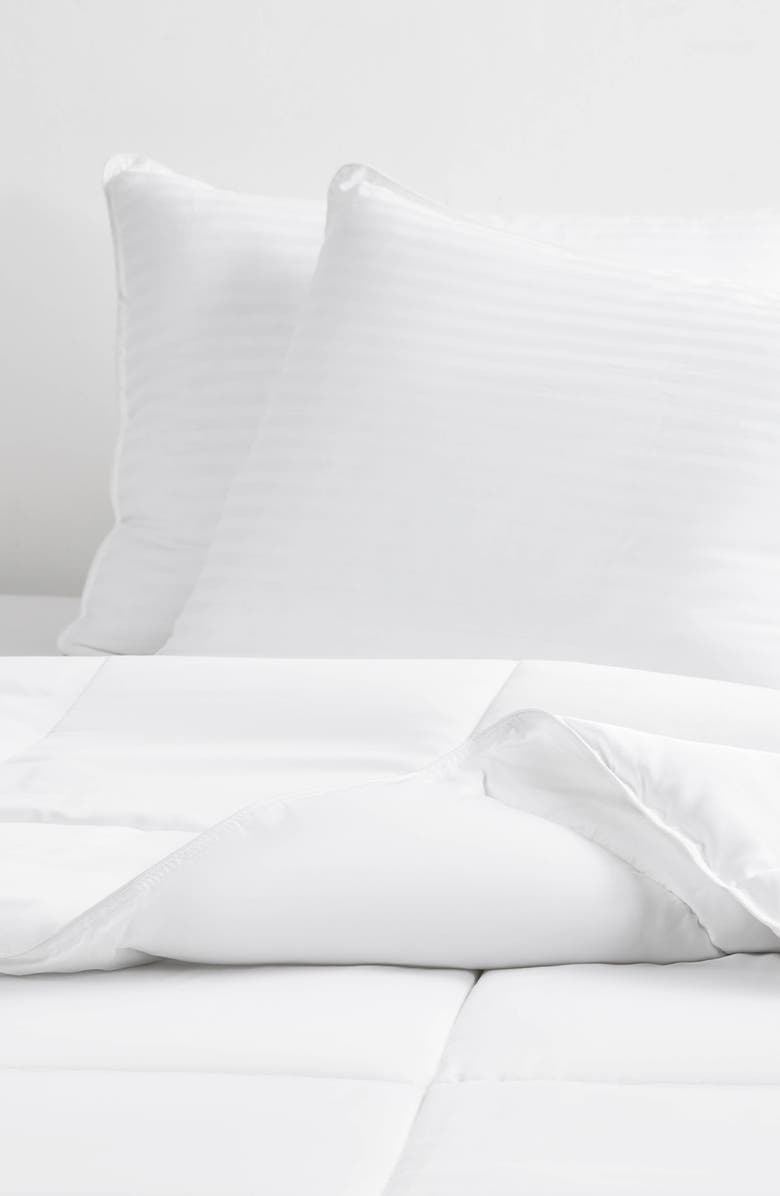 HOMESPUN 2-Pack Gel Fiber Cotton Pillows, Alternate, color, White