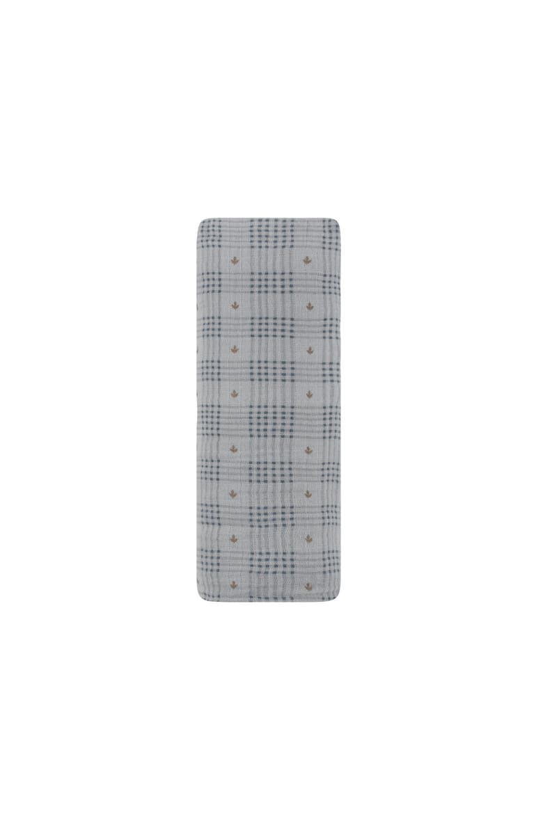 Cotton Floral Plaid Collection - Muslin Swaddle, Main, color, Blue