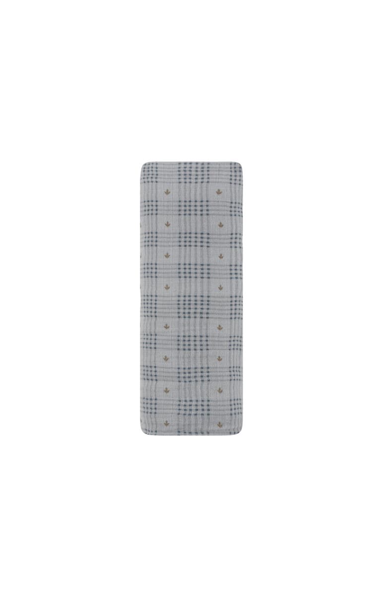 Ely's & Co. Cotton Floral Plaid Collection - Muslin Swaddle, Main, color, Blue