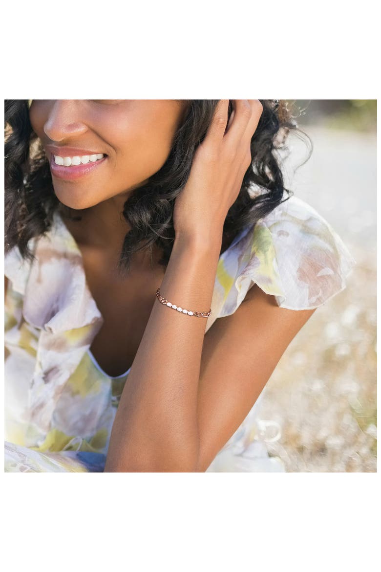 Opal Birthstone Chain Bracelet, Alternate, color, WHITE