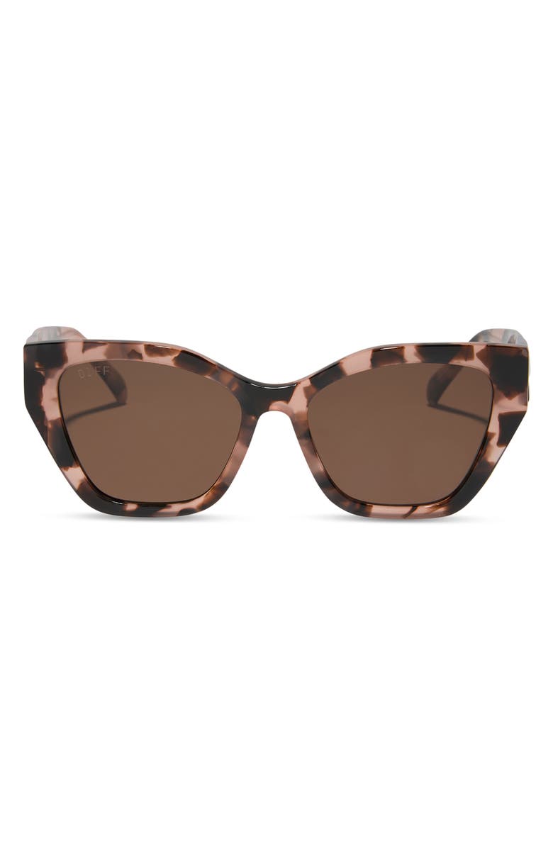 DIFF Evie 54mm Polarized Sunglasses, Main, color, Himalayan Tortoise / Brown