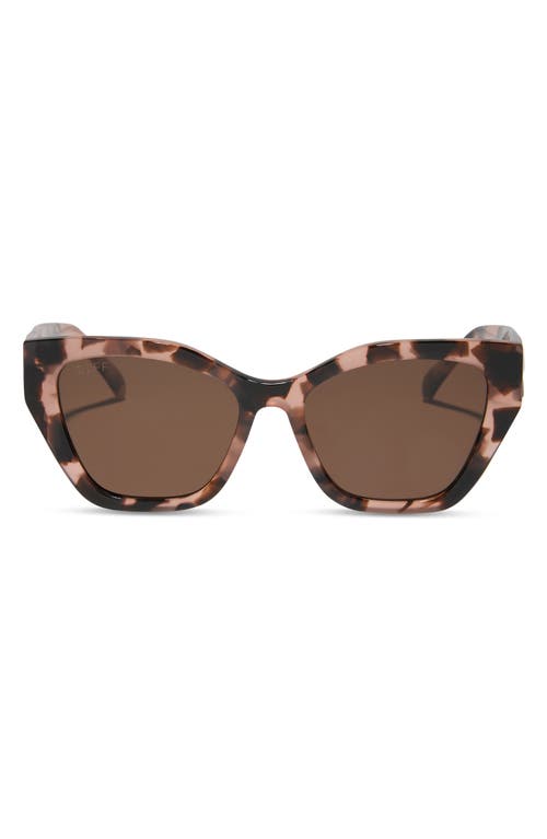 Diff Evie 54mm Polarized Sunglasses In Himalayan Tortoise/brown