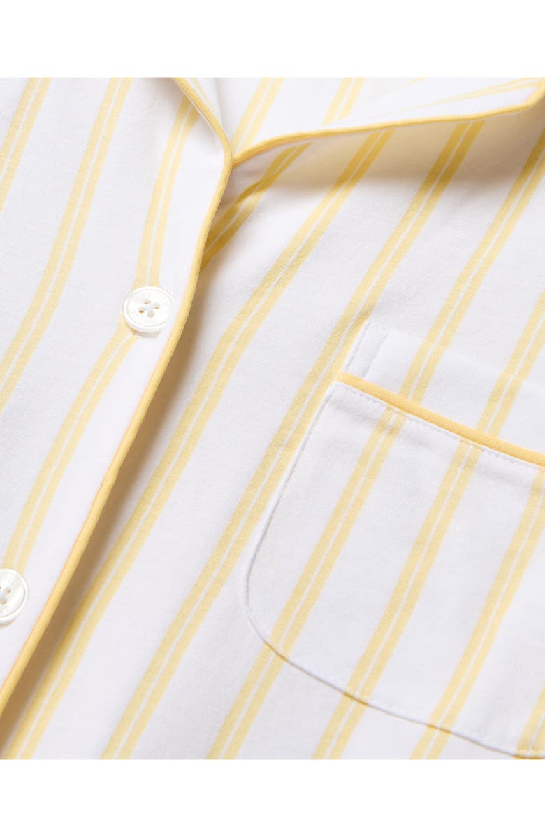 Petite Plume Sunny Stripe Pima Cotton Pajamas, Alternate, color, Yellow