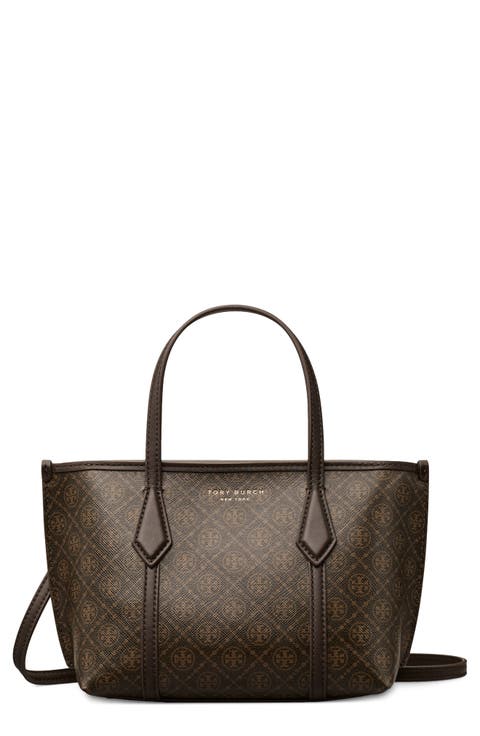 Mini Perry T Monogram Coated Canvas Tote