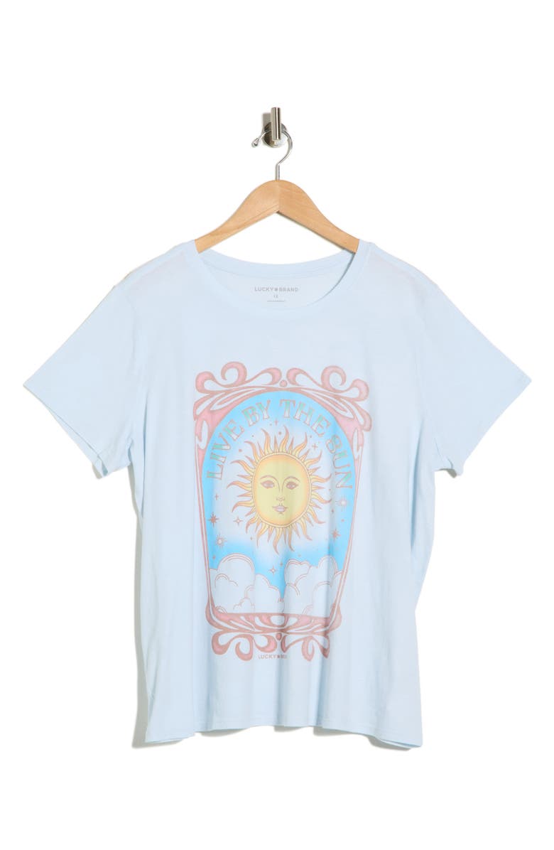 Lucky Brand Live By the Sun Graphic T-Shirt, Main, color, Ballad Blue
