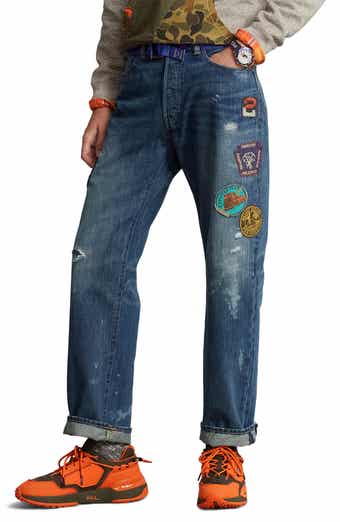 Polo Ralph Lauren Vintage Distressed Patchwork Straight Leg Jeans