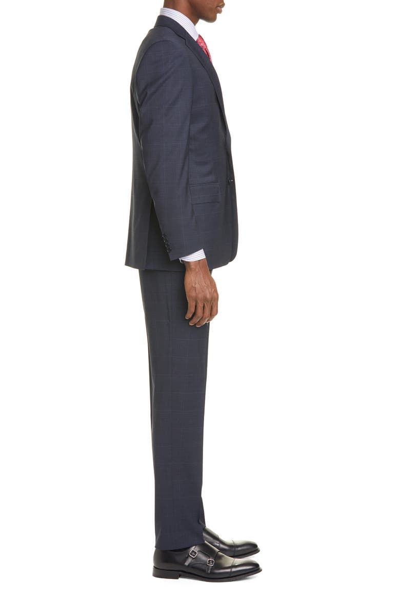 Siena Soft Classic Fit Windowpane Stretch Wool Suit, Alternate, color, CHARCOAL