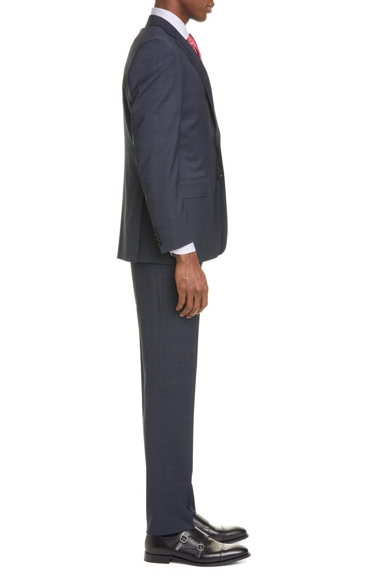 Canali Siena Soft Classic Fit Windowpane Stretch Wool Suit, Alternate, color, 