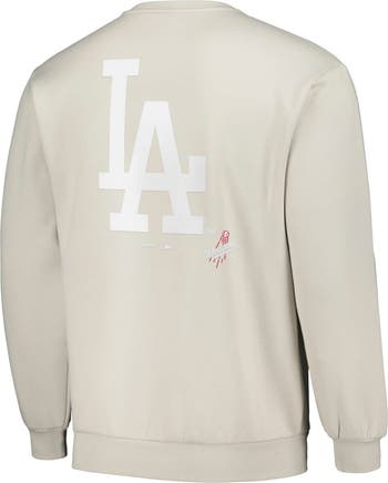 Men's PLEASURES Gray Los Angeles Dodgers Ballpark Pullover Sweatshirt