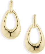 ARGENTO VIVO 18K Gold Plated Hammered Oval Drop Earrings