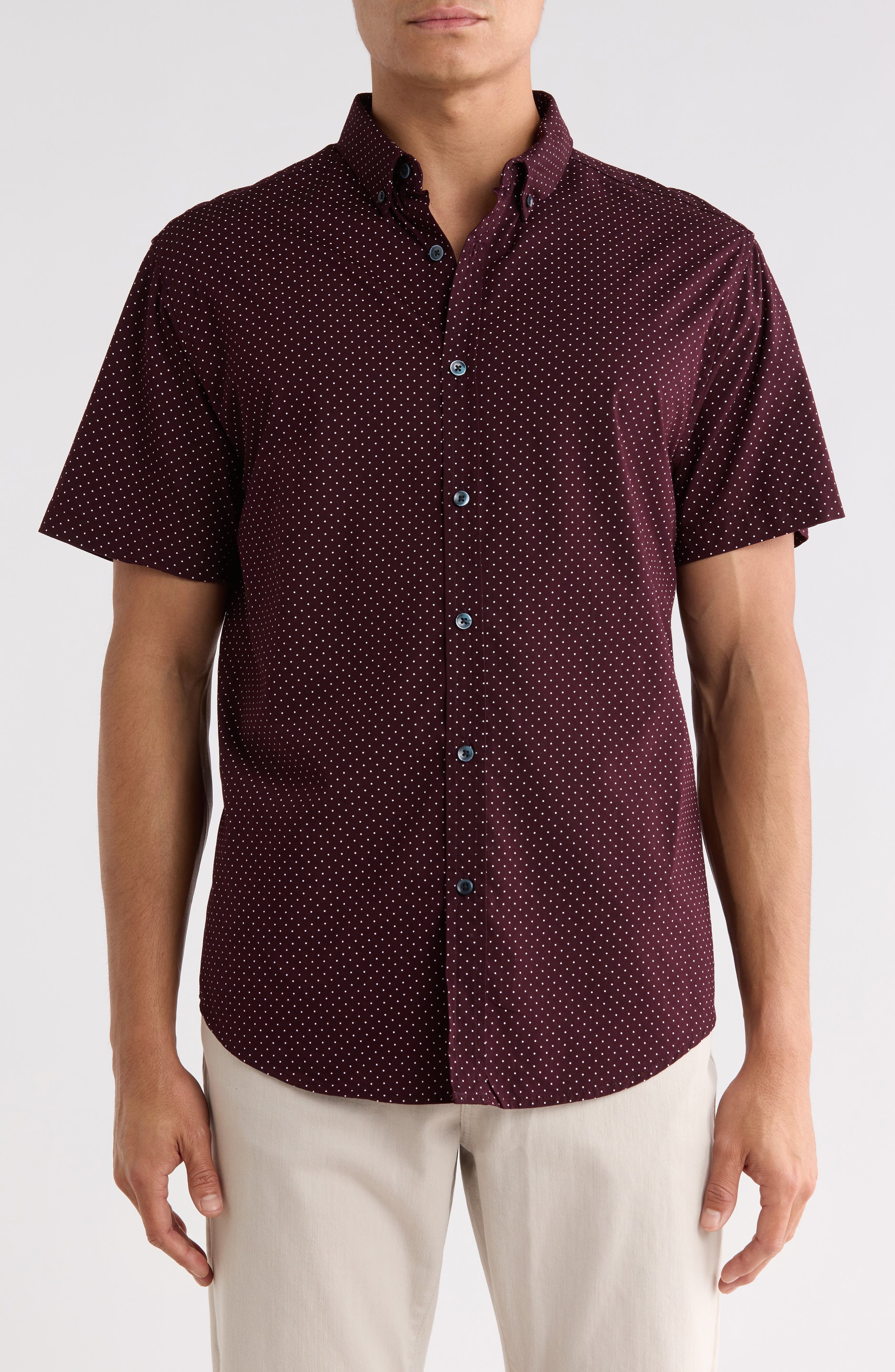Dot Print Button-Down Shirt