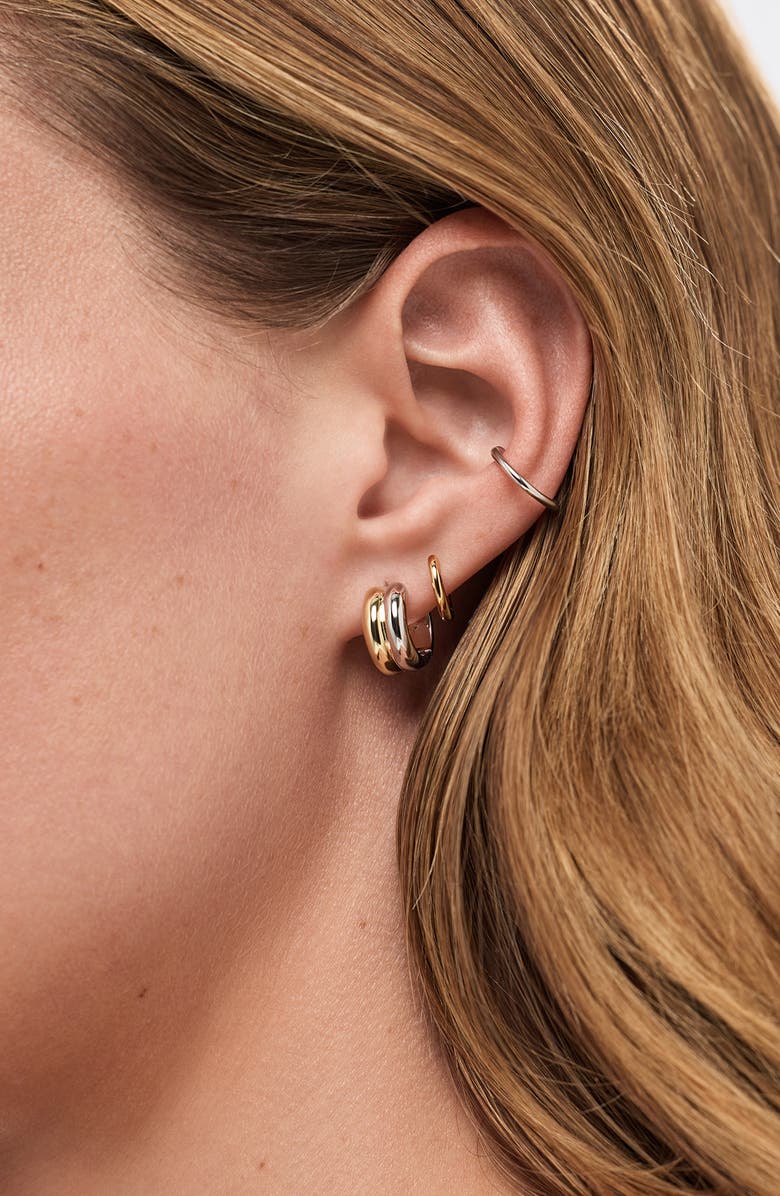 Ana Luisa Asher Huggie Hoop Earrings, Alternate, color, Gold / Silver