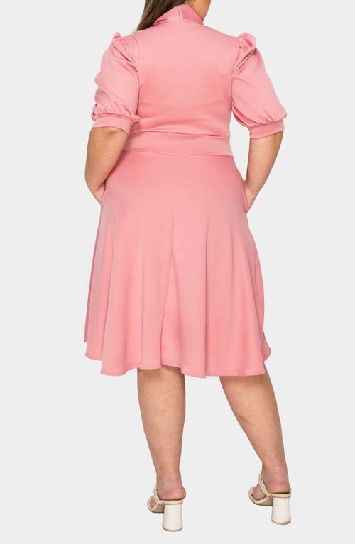 L I V D Carina Donna Fit & Flare Midi Dress In Mauve Light
