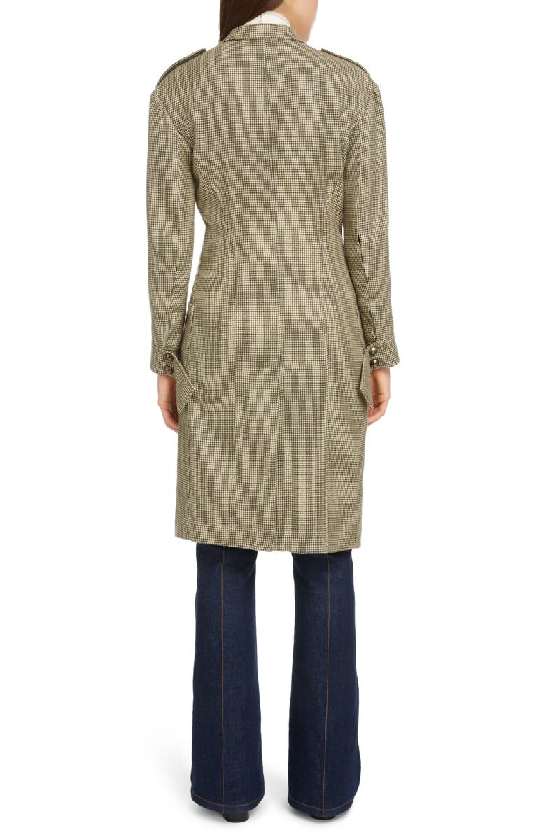 Chloé Double Breasted Houndstooth Wool Coat, Alternate, color, 