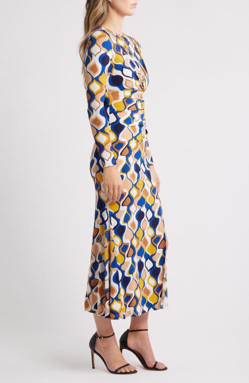 Nikki Lund Astrid Geo Print Long Sleeve Maxi Dress