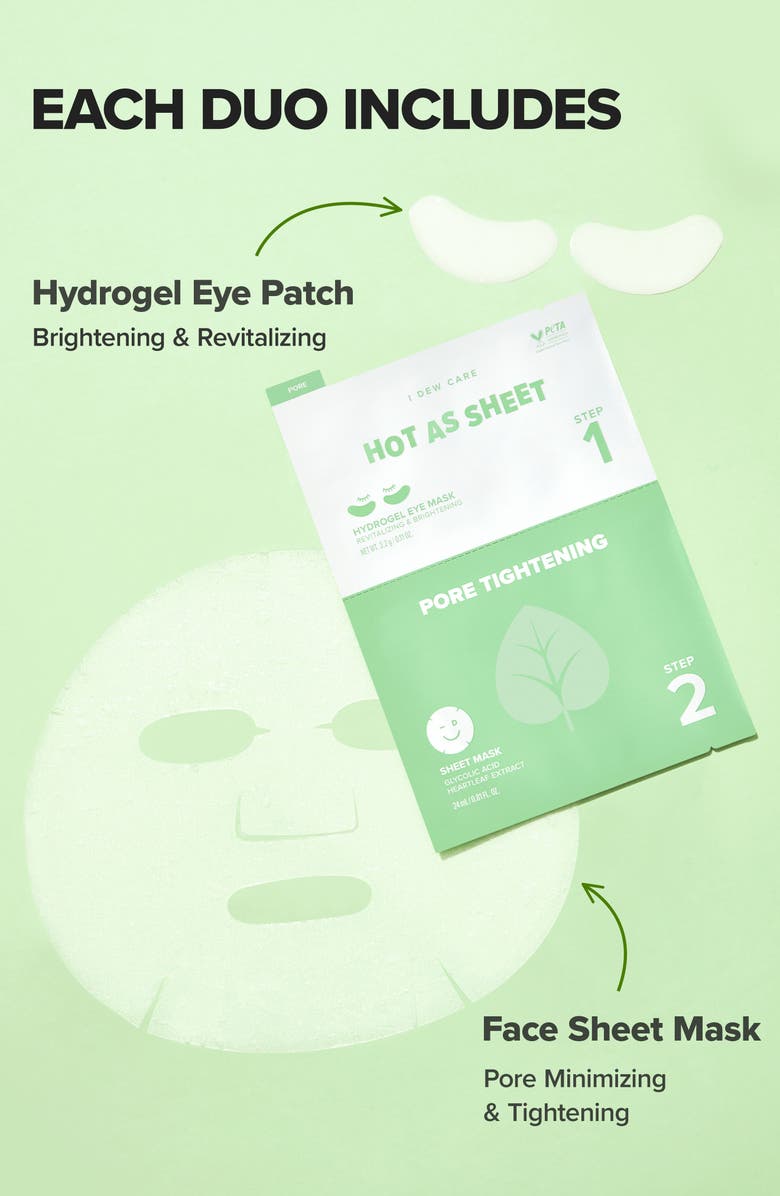 I DEW CARE Hot As Sheet Pore Tightening Eye & Sheet Mask Set, Alternate, color, 