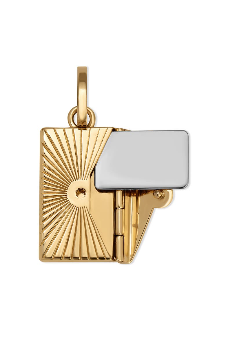 Engravable Envelope Hinged Charm, Alternate, color, GOLD