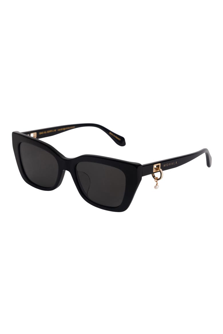Kai 55mm Cat Eye Polarized Sunglasses, Alternate, color, BLACK LAVA / GRAY LENSES