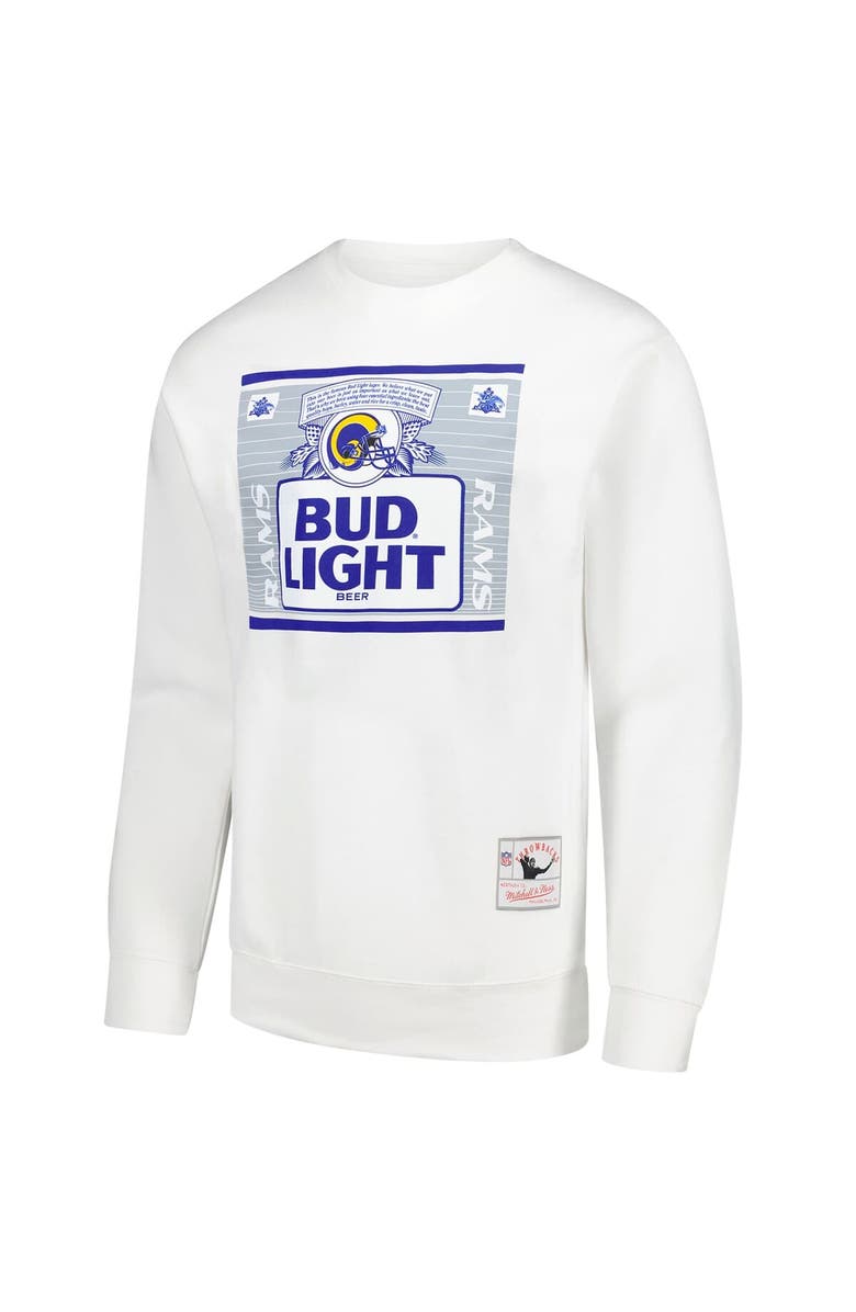 Mitchell & Ness Men's Mitchell & Ness x Bud Light White Los Angeles Rams The Crest Pullover Sweatshirt, Alternate, color, White