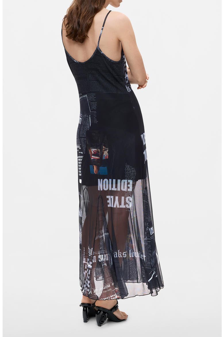 Graphic Mesh Maxi Slipdress, Alternate, color, WHITE