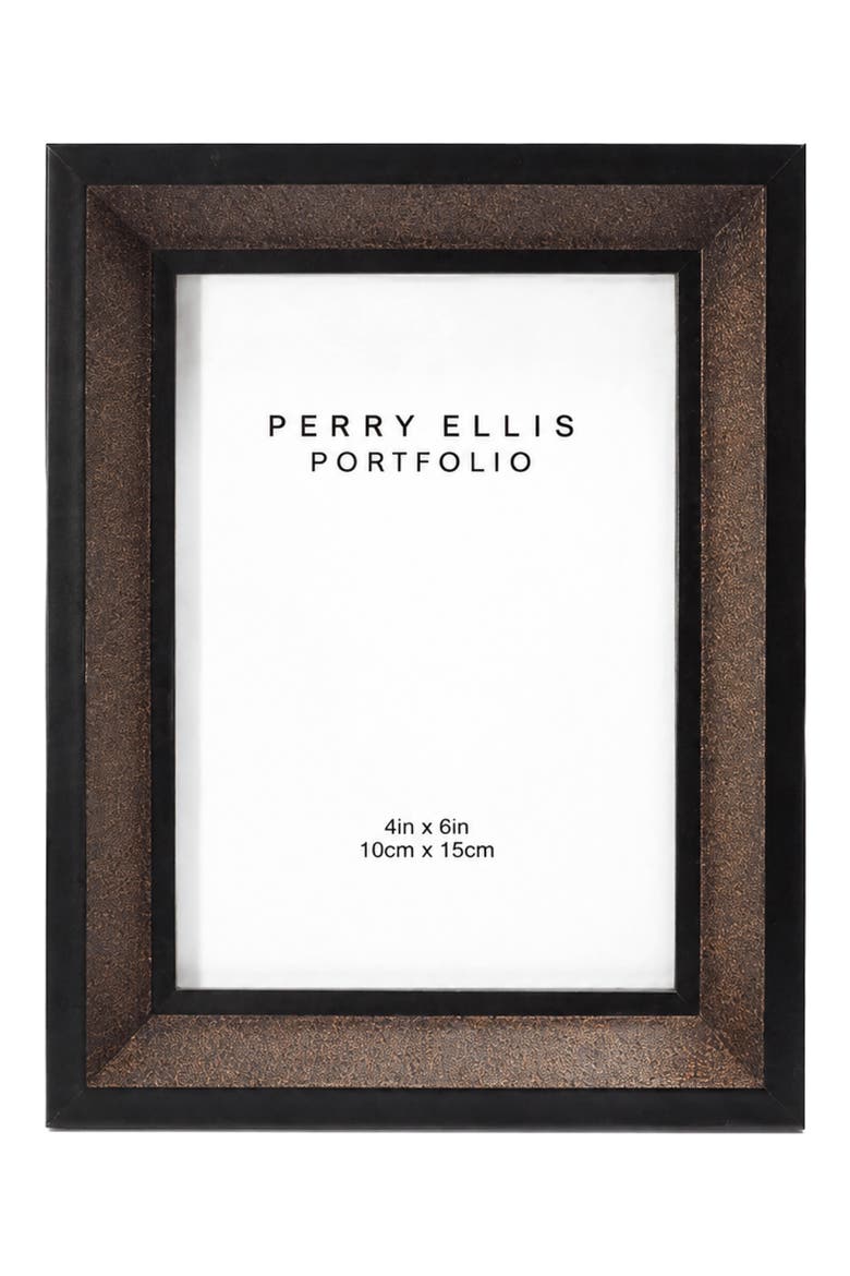 Bevel Texture Two-Tone Photo Frame, Alternate, color, BLACK