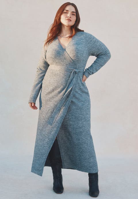 Sweater Wrap Dress (Plus Available)