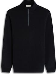 Bugatchi Chevron Quarter Zip Cotton Blend Pullover