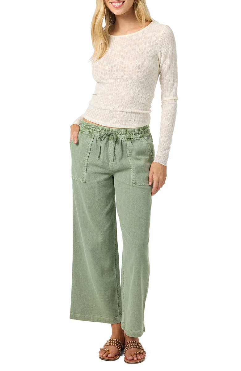 O'Neill Marliz Pointelle Long Sleeve Cotton Top, Alternate, color, Winter White