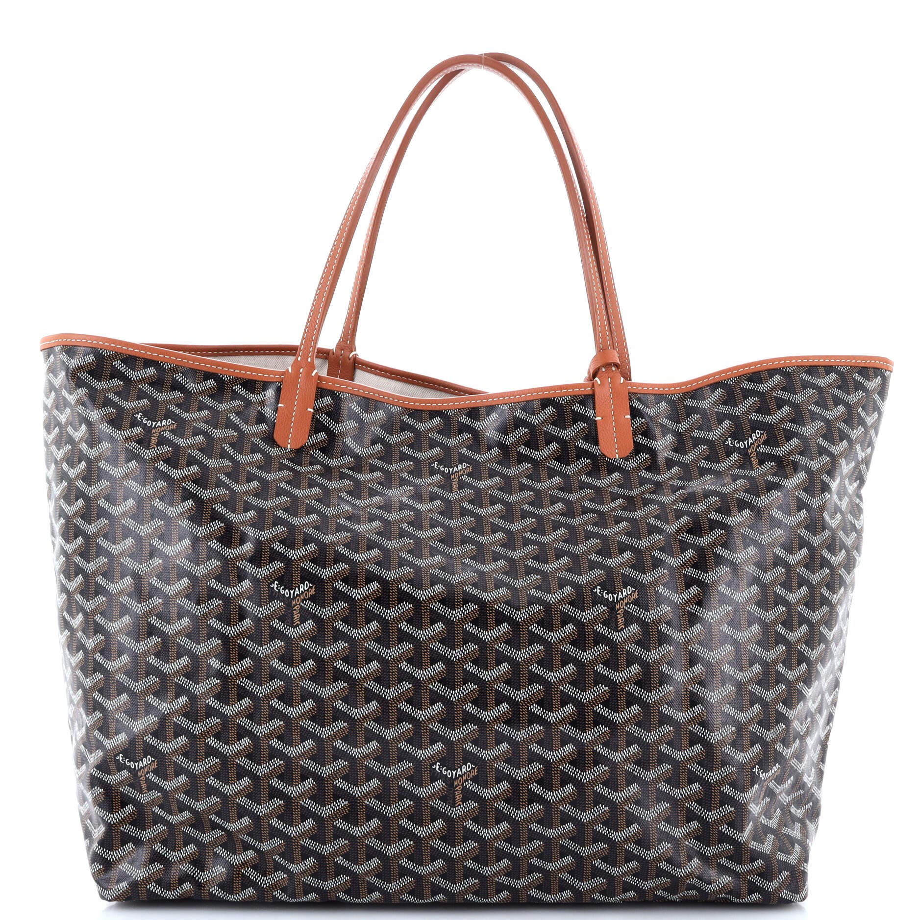 Pre-Owned Goyard Saint Louis Tote Coated Canvas GM, Main, color, Brown