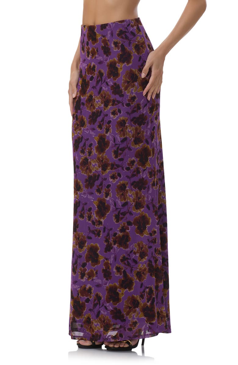 AFRM Tegan Floral Bias Cut Skirt, Alternate, color, Violet Haze Floral