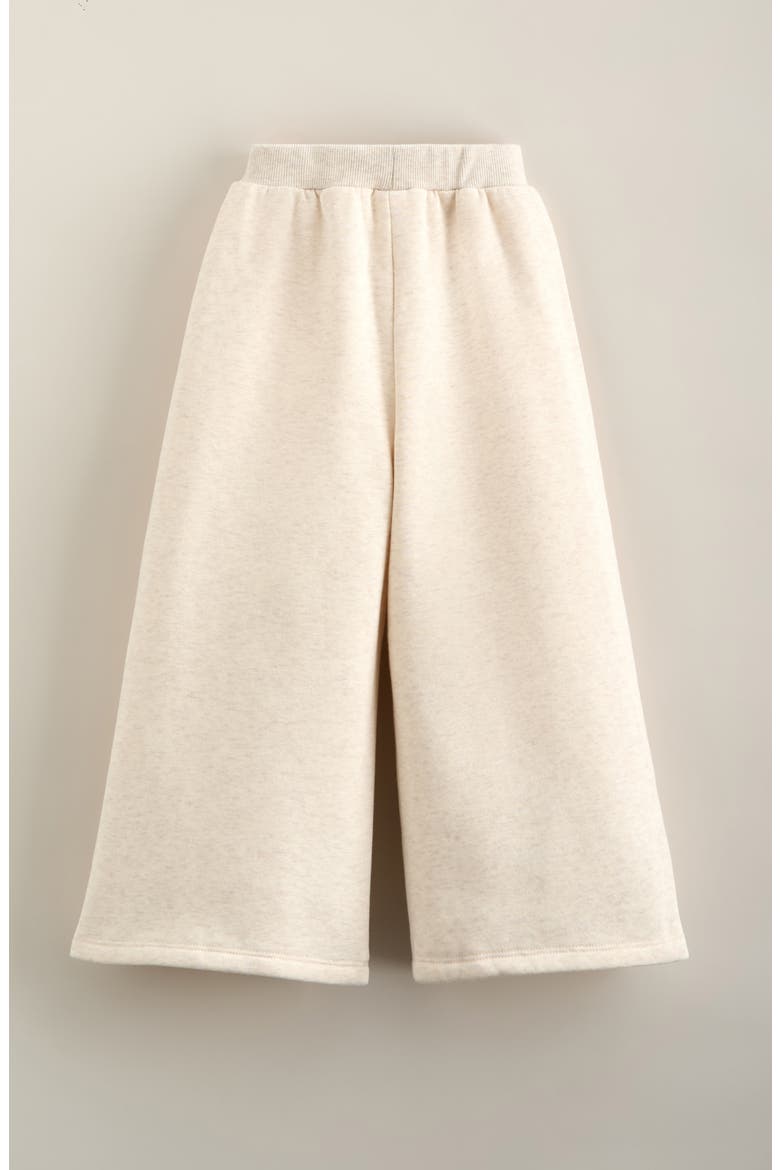 Kids' Side Panel Wide Leg Sweatpants, Alternate, color, BEIGE OAT HEATHER- PINK BALM