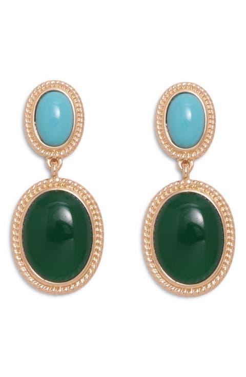Mia Cabochon Drop Earrings
