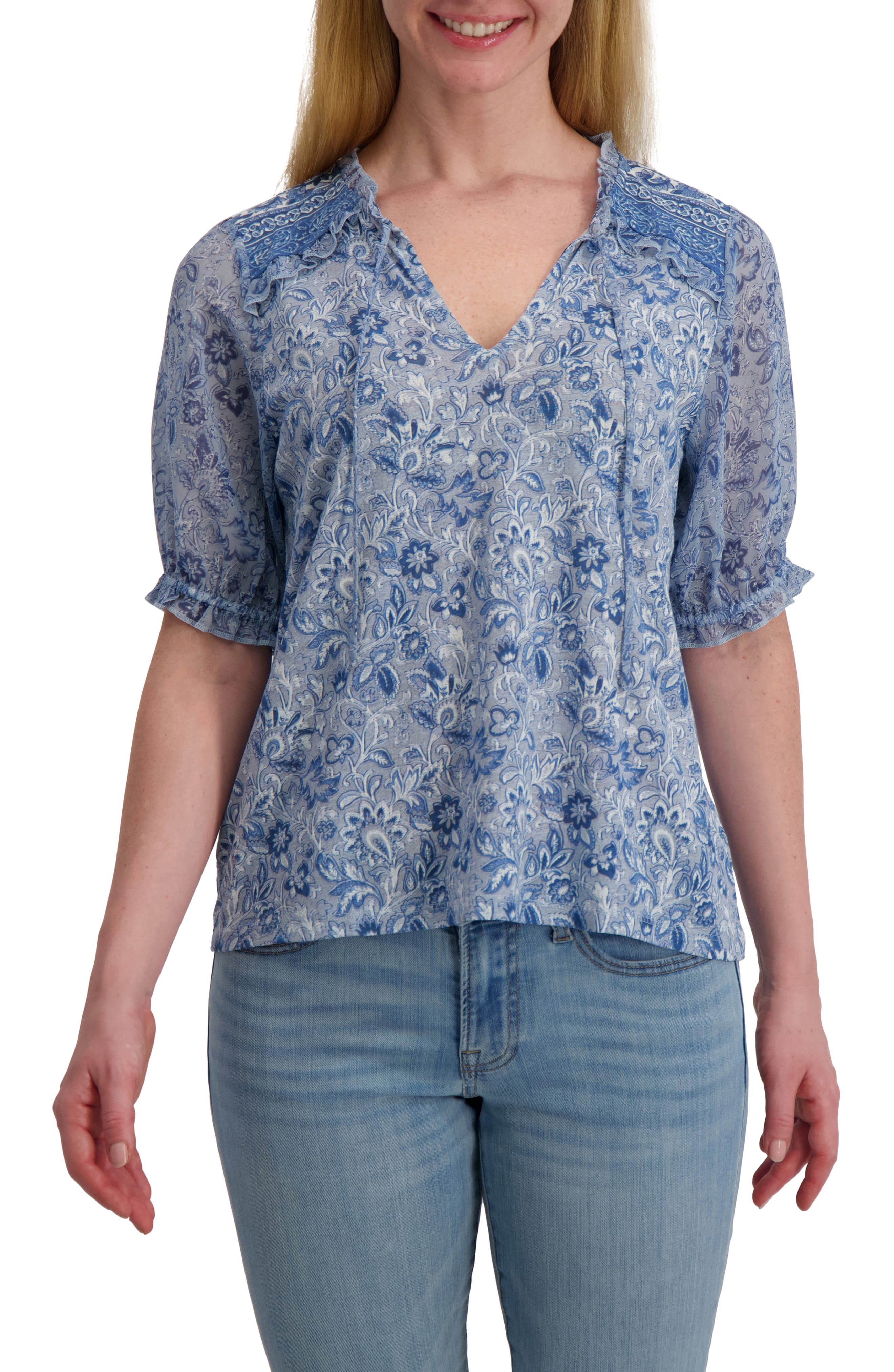 Lucky Brand Puff Sleeve Top