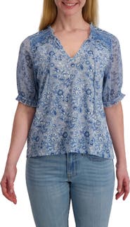 Lucky Brand Puff Sleeve Top