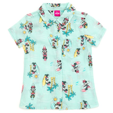 Minnie Mouse Short Sleeve Button Down Shirt