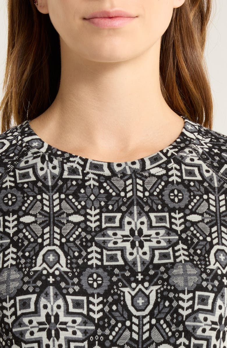 Smartwool Merino 250 Base Layer Crew Top, Alternate, color, Black Deco Floral