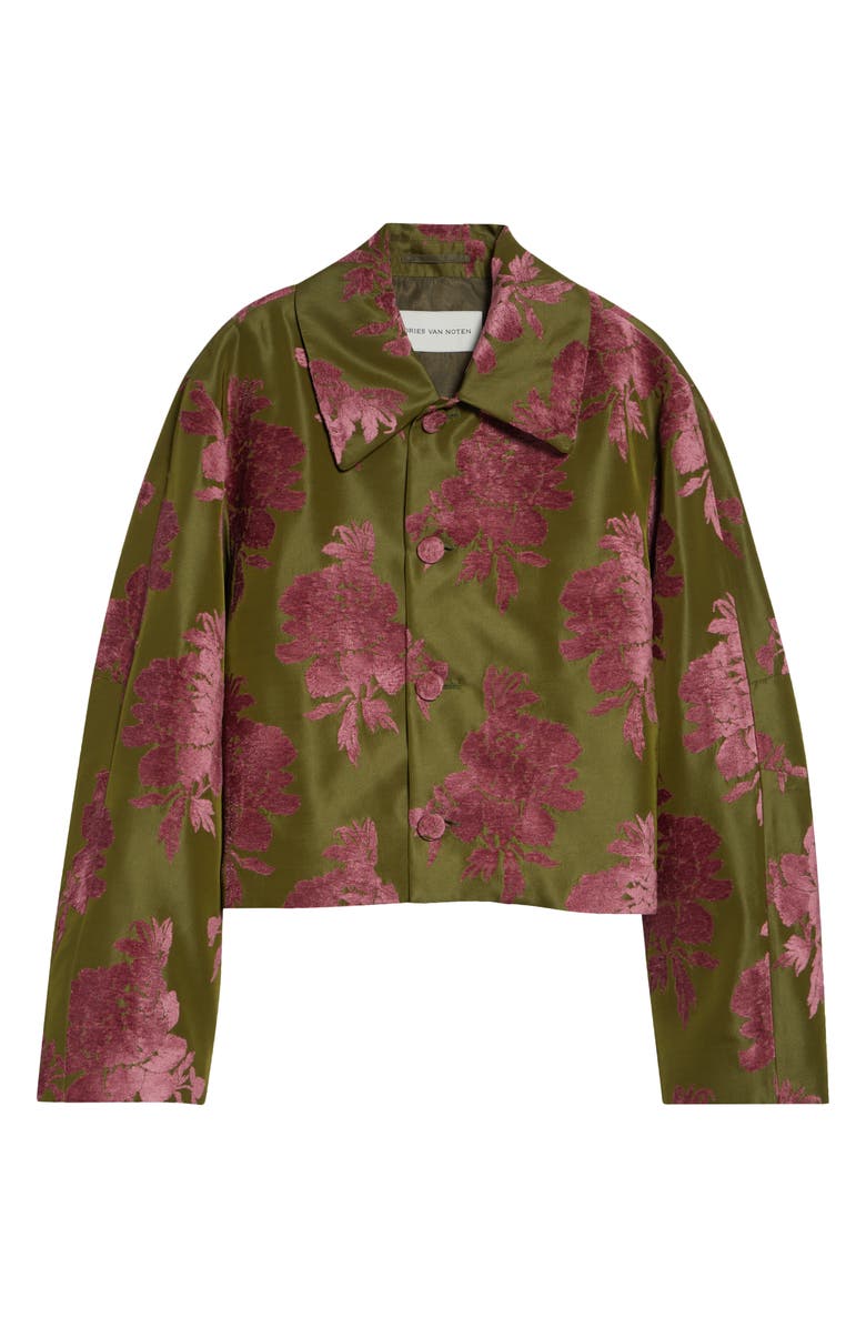 Dries Van Noten Vondel Floral Fil Coupé Satin Jacket, Main, color, Pink